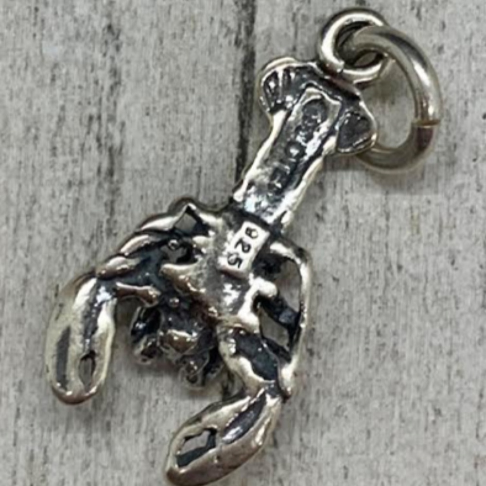 Lobster Sterling Silver Jewelry Charm - Picture 2 of 3